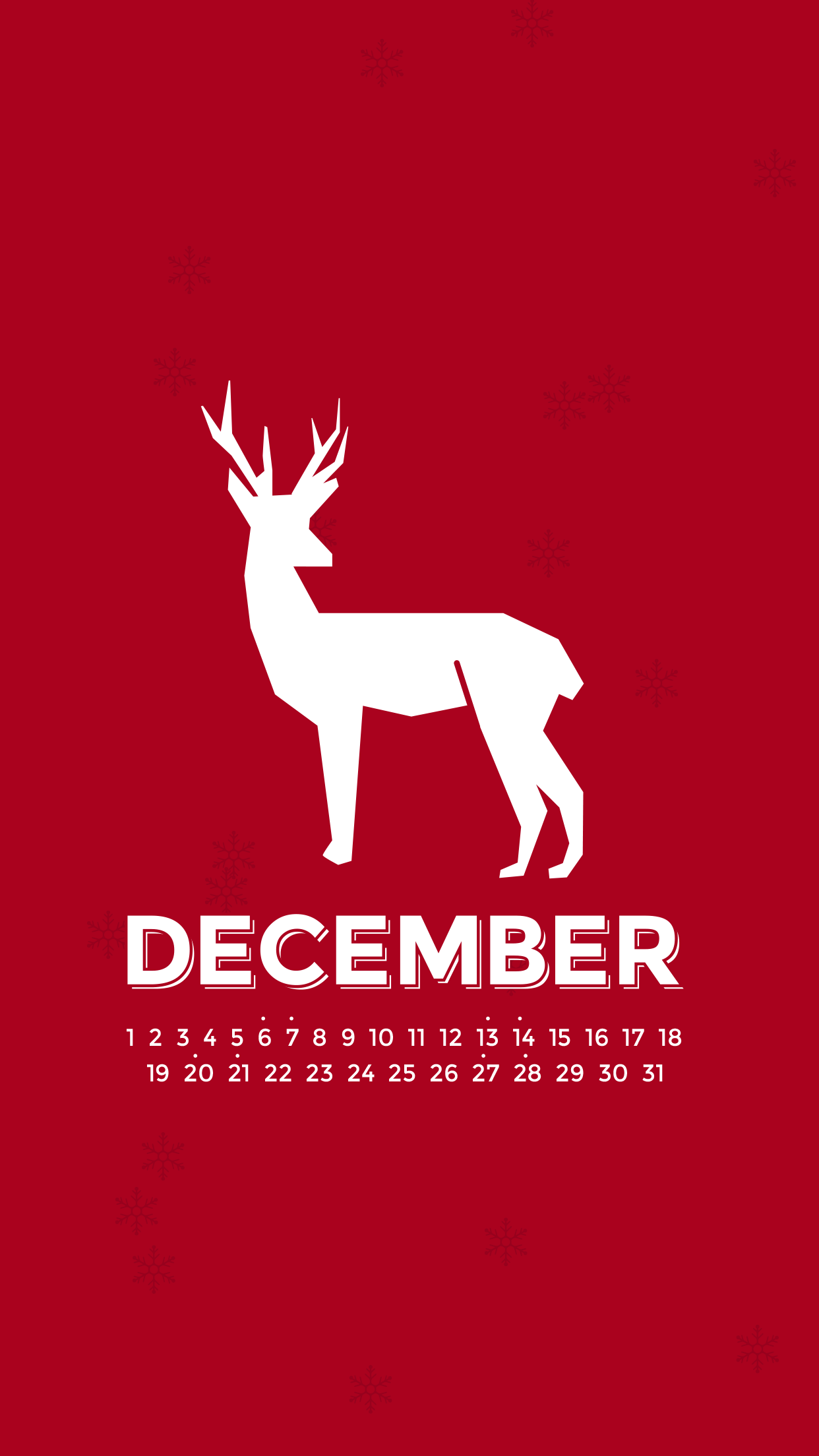 December 2014 Desktop Calendar Wallpaper