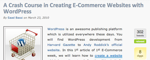 Wordpress and e-commerce