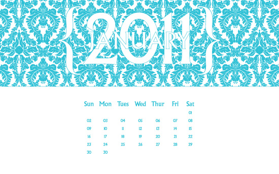 January 2011 Desktop Calendar Wallpaper