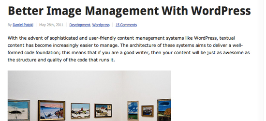 Better Image Management with WordPress