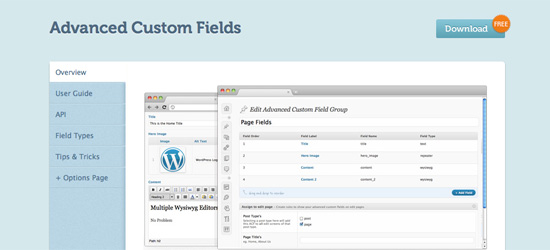 Advanced Custom Fields for WordPress