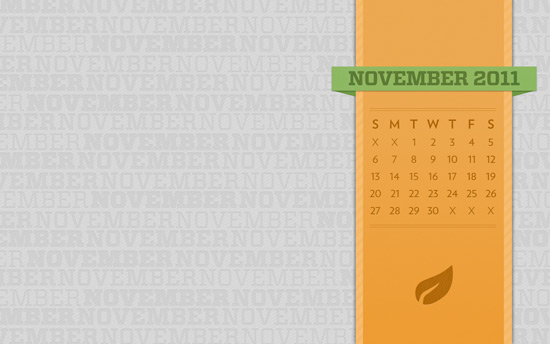 November 2011 Desktop Calendar Wallpaper