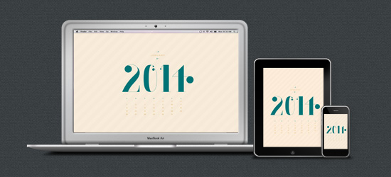 January desktop on Macbook, iPad and Iphone