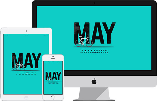 May desktop calendar on iMac, iPad and iPhone.