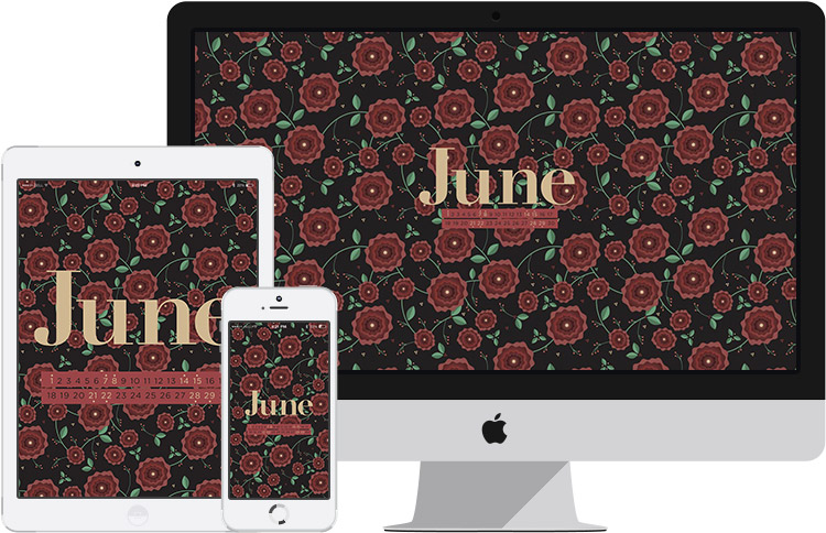 june 2014 desktop calendar wallpaper on iPhone, iPad and iMac
