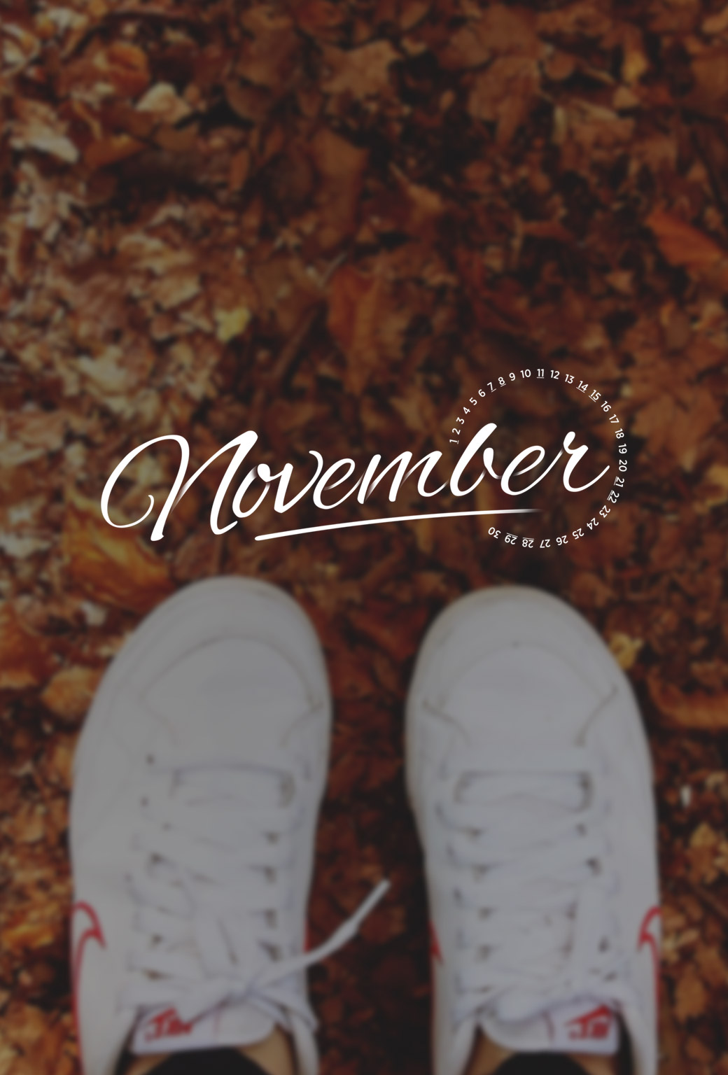 November 2015 Desktop Calendar Wallpaper - Paper Leaf
