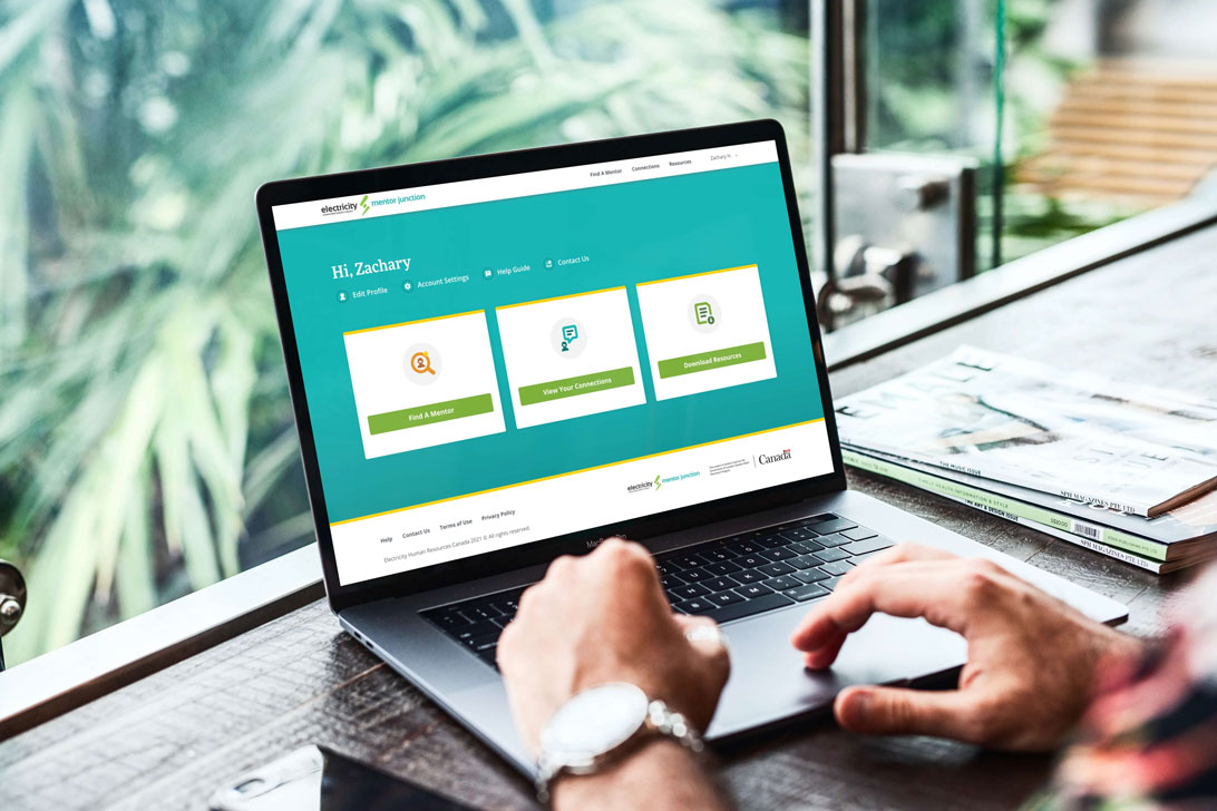 User accessing web application via laptop