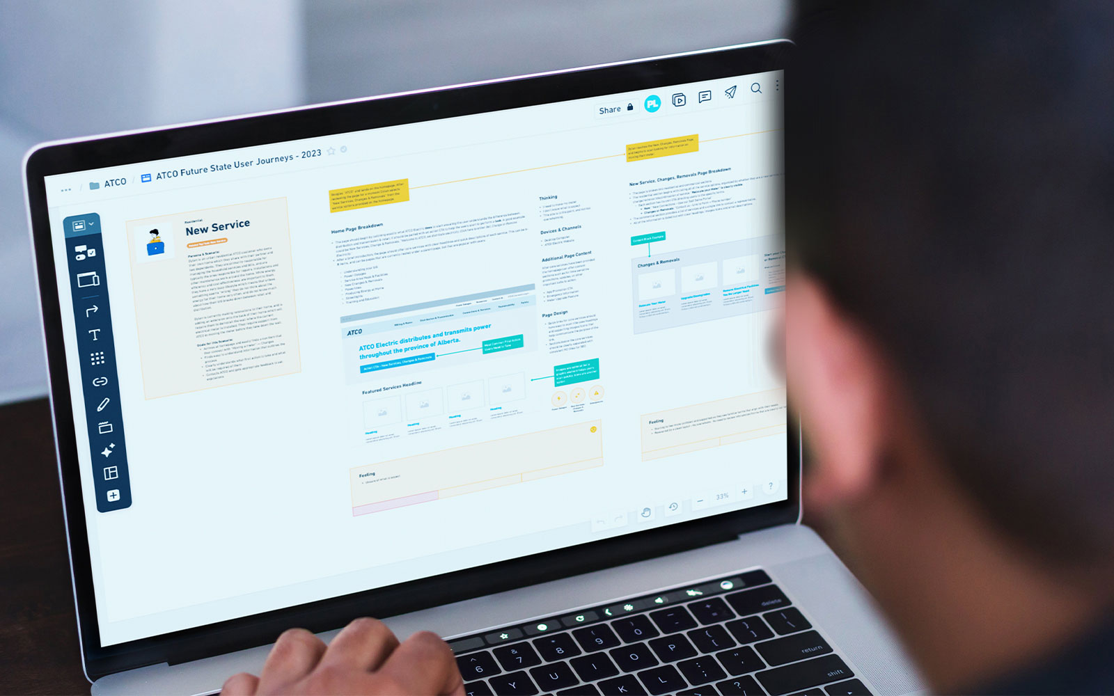 A visual representation of user journey work for ATCO Gas & Electric